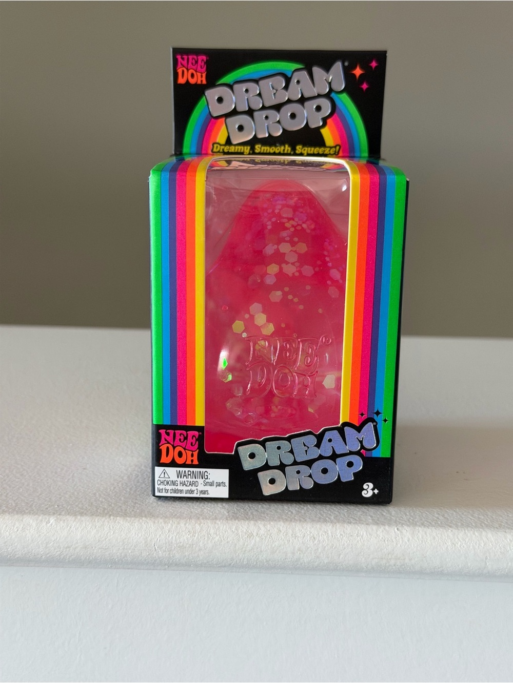 NeeDoh Dream Drop Pink Glitter Sensory Toy